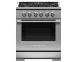 30" Freestanding Gas Range, 4 Sealed Burners, Stainless Steel, Fisher & Paykel 7 Professional Series RGV3-304-N