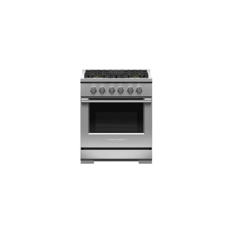 30" Freestanding Gas Range, 4 Sealed Burners, Stainless Steel, Fisher & Paykel 7 Professional Series RGV3-304-N