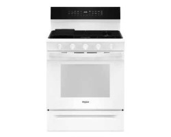 Cuisinière au gaz 30 po autoportante, 5 brûleurs scellés, blanche, Whirlpool® WFGS7530RW