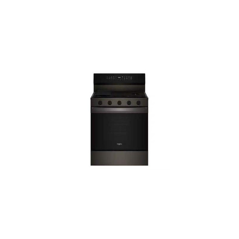 30" Freestanding Gas Range, 5 Sealed Burners, Black Stainless Steel, Whirlpool® WFGS7530RV