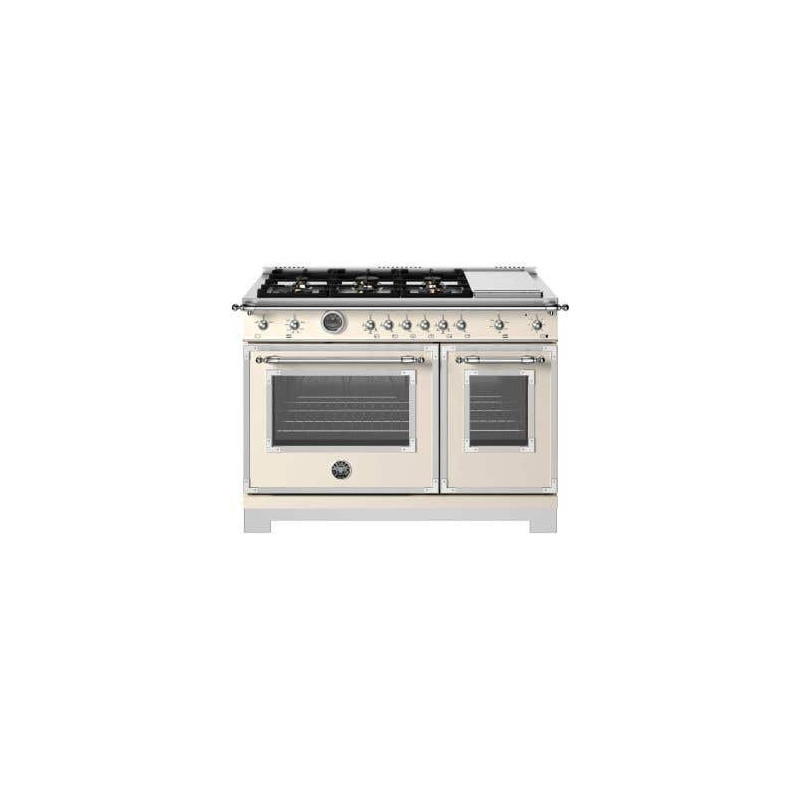 48" Freestanding Gas Range, 6 Sealed Burners, Ivory, Bertazzoni HER486BTFGMAVT