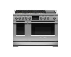 Cuisinière au gaz 48 po autoportante, 6 brûleurs scellés, acier inoxydable, Fisher & Paykel Série 9 Professional RDV3-486GD-L