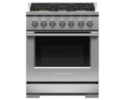 Cuisinière au gaz 30 po autoportante, 5 brûleurs scellés, acier inoxydable, Fisher & Paykel Série 7 Professionnel RGV3-305-L