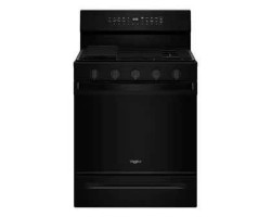 30" Freestanding Gas Range, 5 Sealed Burners, Black, Whirlpool® WFGS7530RB