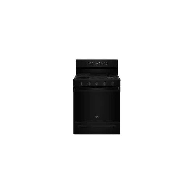 30" Freestanding Gas Range, 5 Sealed Burners, Black, Whirlpool® WFGS7530RB