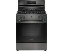 30" Freestanding Gas Range, 5 Sealed Burners, Black Stainless Steel, Frigidaire FCRG3083AD