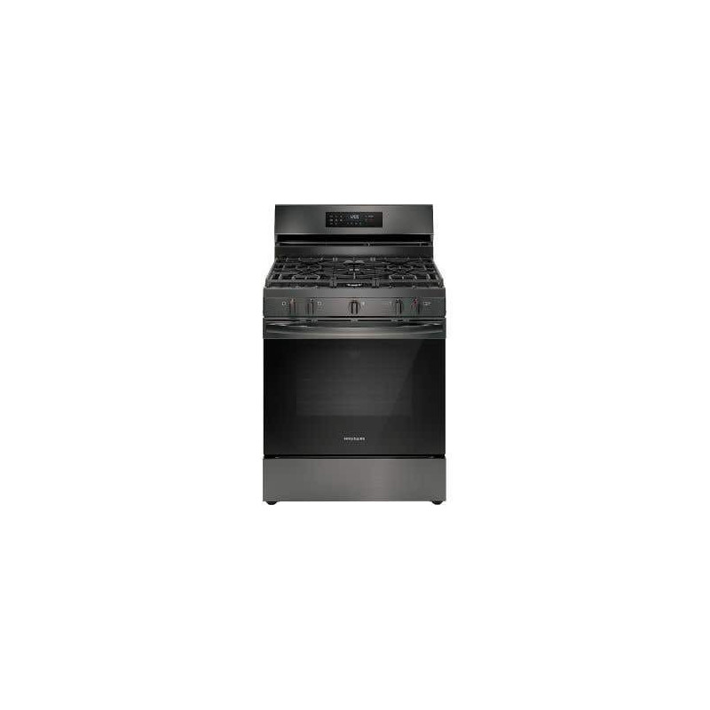 30" Freestanding Gas Range, 5 Sealed Burners, Black Stainless Steel, Frigidaire FCRG3083AD