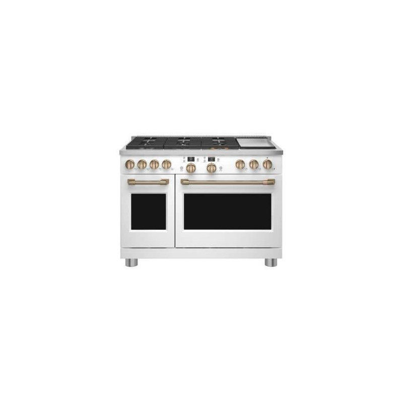 Cuisinière au gaz 48 po autoportante, 6 brûleurs scellés, blanc, série Cafe Professional C2Y486P4TW2