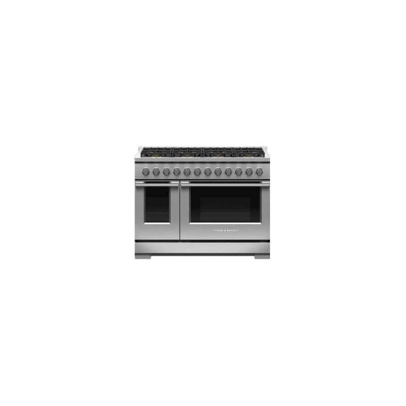 Cuisinière au gaz 48 po autoportante, 8 brûleurs scellés, acier inoxydable, Fisher & Paykel série 7 RGV3-488-L