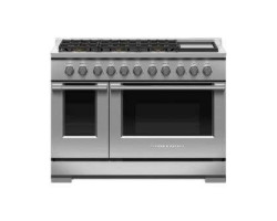 Cuisinière au gaz 48 po autoportante, 6 brûleurs scellés, acier inoxydable, Fisher & Paykel série 7 RGV3-486GD-L