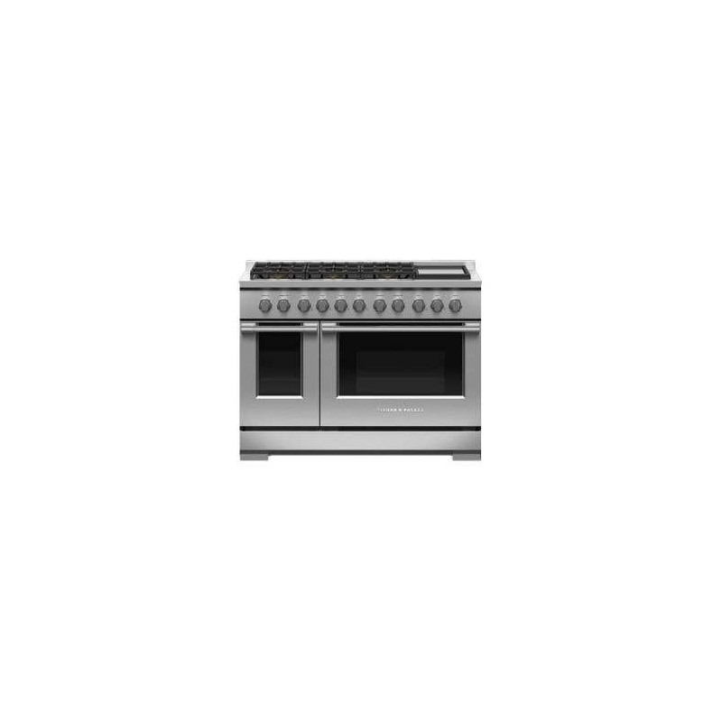 Cuisinière au gaz 48 po autoportante, 6 brûleurs scellés, acier inoxydable, Fisher & Paykel série 7 RGV3-486GD-L