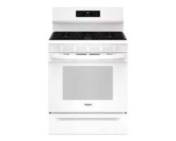 30" Slide-In Gas Range, 5 Sealed Burners, White, Whirlpool® WFGS5030RW