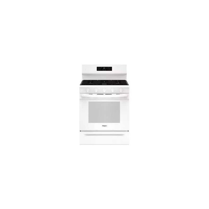 30" Slide-In Gas Range, 5 Sealed Burners, White, Whirlpool® WFGS5030RW