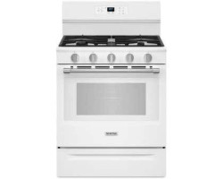 Cuisinière au gaz 30 po autoportante, 5 brûleurs scellés, blanche, Maytag MFGS6030RW