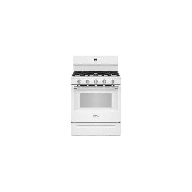 30" Freestanding Gas Range, 5 Sealed Burners, White, Maytag MFGS6030RW