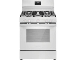 30" Freestanding Gas Range, 5 Sealed Burners, White, Frigidaire FCRG3052BW