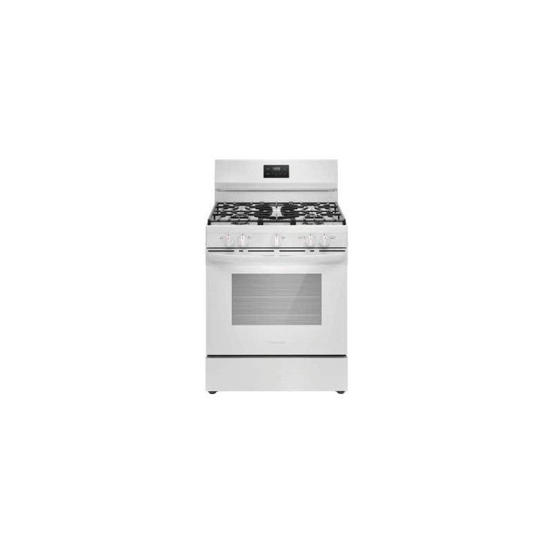 30" Freestanding Gas Range, 5 Sealed Burners, White, Frigidaire FCRG3052BW