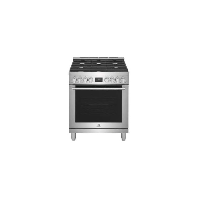 30" Freestanding Gas Range, 5 Sealed Burners, Stainless Steel, Electrolux ECFG3068AS