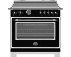 Cuisinière à induction 36 po autoportante, 5 brûleurs, noir, série Bertazzoni Heritage HER365ICFEPNET