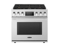 36" Freestanding Dual Fuel Range, 6 Sealed Burners, Stainless Steel, Signature Kitchen Suite SKSDR360S