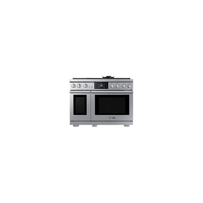 Cuisinière bi-combustible 48 po autoportante, 6 brûleurs scellés, argent, Dacor Transitional Series DOP48T963DS/DA