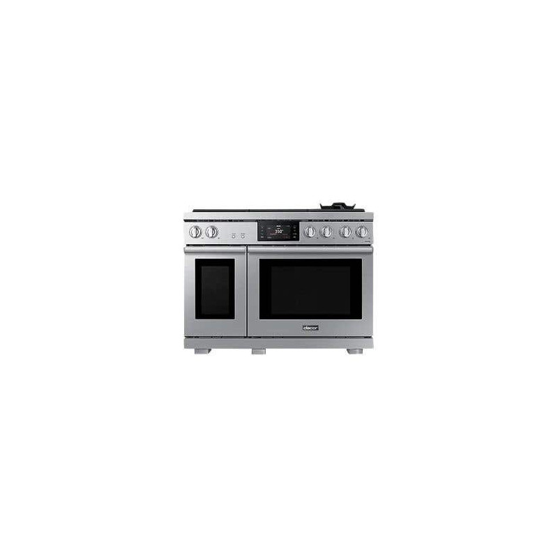 Cuisinière bi-combustible 48 po autoportante, 6 brûleurs scellés, argent, Dacor Transitional Series DOP48T960DS/DA