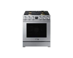 30" Freestanding Dual Fuel Range, 4 Sealed Burners, Silver Stainless Steel, Dacor Transitional Series DOP30T940DS/DA