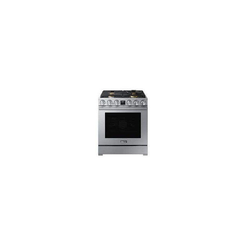 30" Freestanding Dual Fuel Range, 4 Sealed Burners, Silver Stainless Steel, Dacor Transitional Series DOP30T940DS/DA