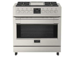 36" built-in dual fuel range, 4 sealed burners, stainless steel, Fulgor Milano Sofia 600 series F6PDF364GS1