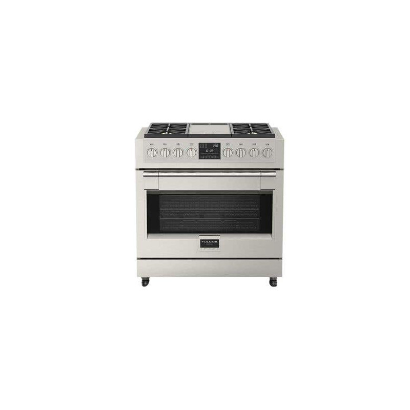 36" built-in dual fuel range, 4 sealed burners, stainless steel, Fulgor Milano Sofia 600 series F6PDF364GS1