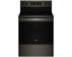 30" Freestanding Electric Range, 5 Radiant Burners, Black Stainless Steel, Whirlpool® YWFES5030RV