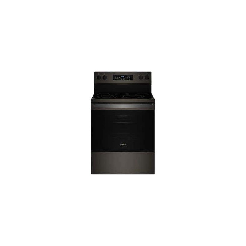 30" Freestanding Electric Range, 5 Radiant Burners, Black Stainless Steel, Whirlpool® YWFES5030RV