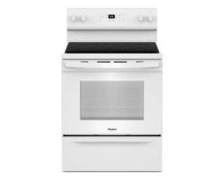 30" Freestanding Electric Range, 5 Radiant Burners, White, Whirlpool® YWFES3330RW