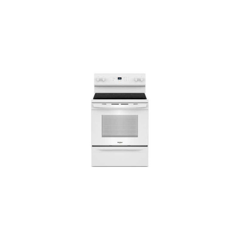 30" Freestanding Electric Range, 5 Radiant Burners, White, Whirlpool® YWFES3330RW