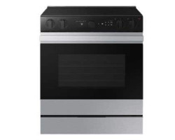 30" Slide-In Electric Range, 5 Radiant Burners, Stainless Steel, Samsung Bespoke Series NSE6DG8500SRAC