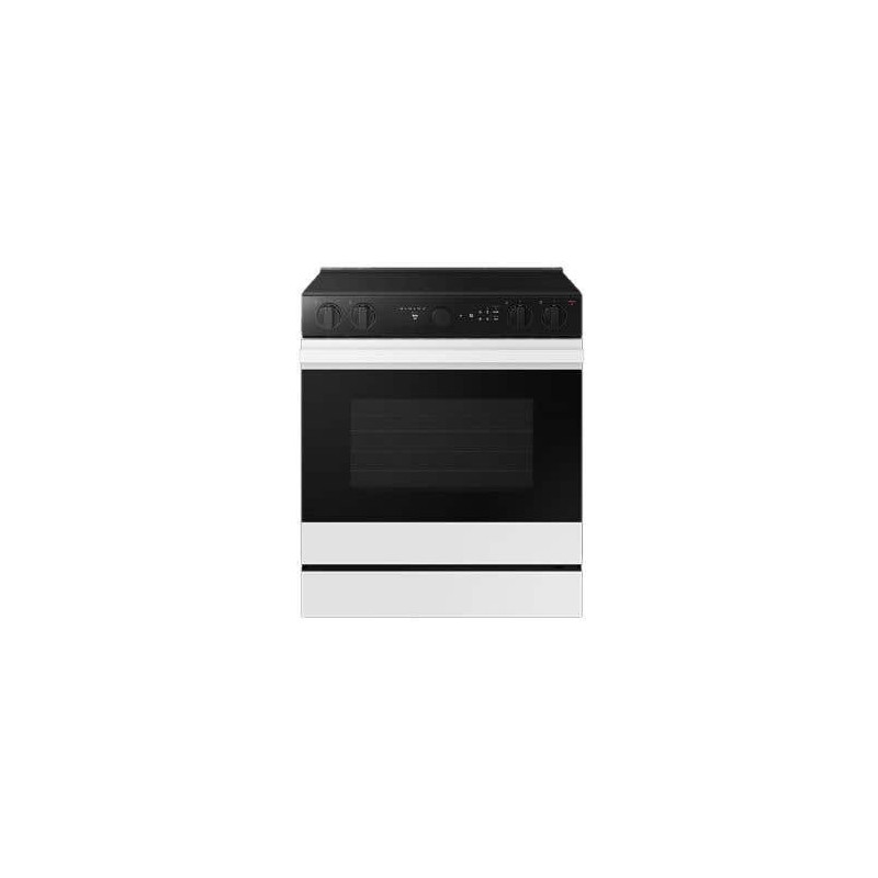 30" Slide-In Electric Range, 5 Radiant Burners, White, Samsung Bespoke Series NSE6DB850012AC