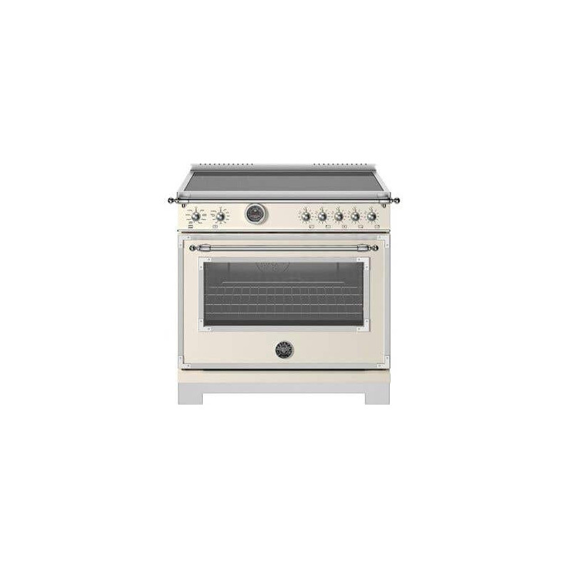 36" Freestanding Electric Range, 5 Radiant Burners, Ivory, Bertazzoni Heritage Series HER365ICFEPAVT