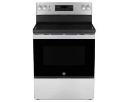 30" Freestanding Electric Range, 5 Radiant Burners, Stainless Steel, GE® JCBS630SVSS