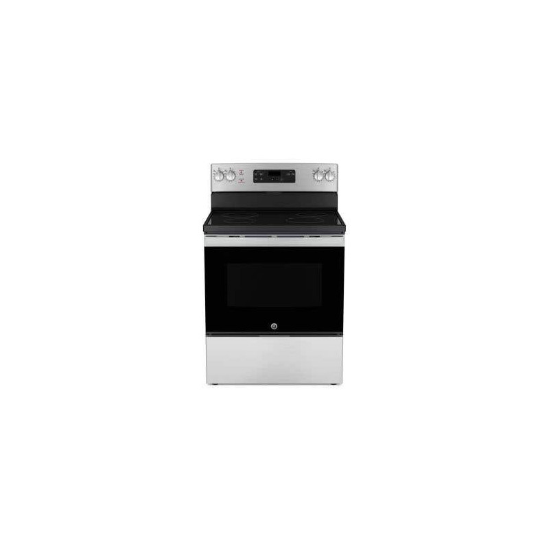 30" Freestanding Electric Range, 5 Radiant Burners, Stainless Steel, GE® JCBS630SVSS