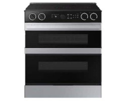 30" Slide-In Electric Range, 5 Radiant Burners, Stainless Steel, Samsung NSE6DG8550SRAC