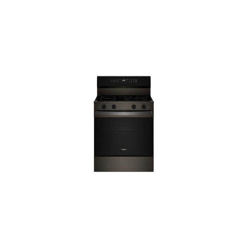 30" Freestanding Electric Range, 5 Radiant Burners, Black Stainless Steel, Whirlpool® YWFES7530RV