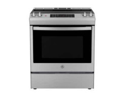 30" Slide-In Electric Range, 4 Radiant Burners, Stainless Steel, GE JCS830SVSS