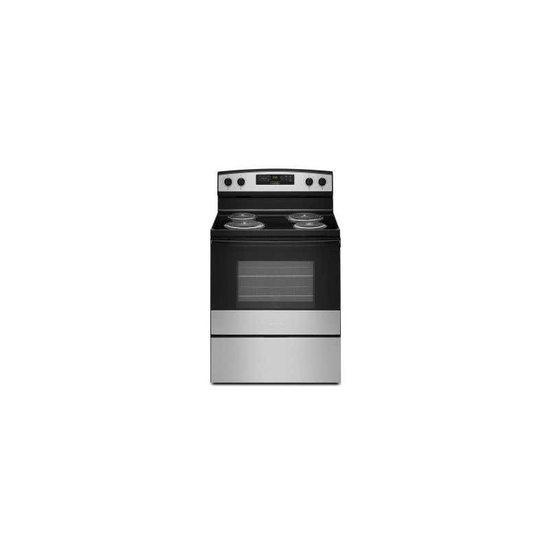 30" Freestanding Electric Range, 4 Radiant Burners, Stainless Steel, Amana YACR4303MMS