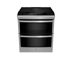 30" Slide-In Electric Range, 8 Radiant Burners, Stainless Steel, GE Profile PCS980YMFS Series