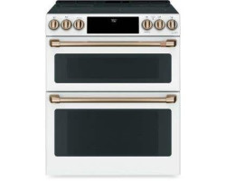 30" Slide-In Electric Range, 5 Radiant Burners, White, GE Cafe™ CCES750P4MW2