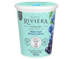 Maison Riviera / 750 g Yogourt ferme - Bleuet et baies d'açais