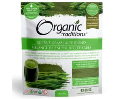 Organic Traditions / 150 g Mélange de 5 super jus d'herbes biologique