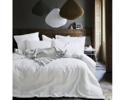 Housse de couette en lin blanc