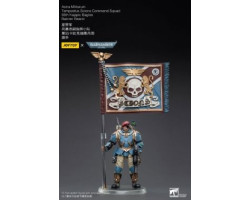 Warhammer 40k -  figurine de astra militarum tempestus scions command squad 55th kappic eagles banner bearer - échelle 1/18 -  