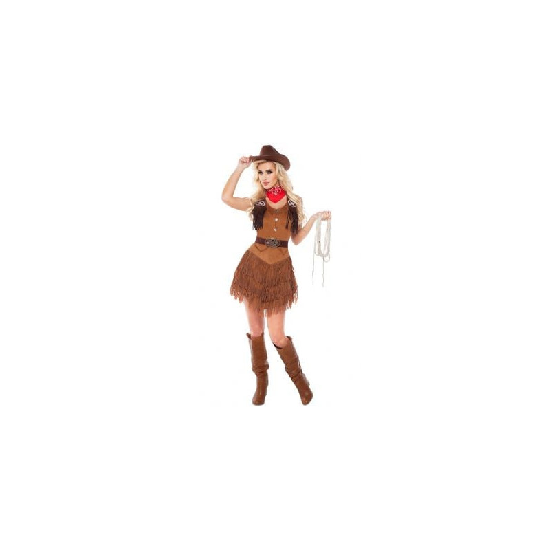 Far west -  costume de cowgirl étoile d'argent (adulte)